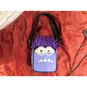 Purple Evil Minion Loungefly Crossbody Bag Purse Wallet Universal Studios 2023